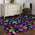 thumbnail image 4 of Rectangle Rug 4x6Ft, Abstract Colorful Mushroom on Gradient Soft Non-Slip Washable Felt Carpet Pad, Retro Botantical Area Rugs for Living Room Bedroom Kids Room, 4 of 9