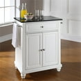 thumbnail image 2 of Pemberly Row Black Granite Top Portable Kitchen Island in White, 2 of 7