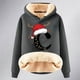 thumbnail image 4 of WILLBEST Sudaderas para Mujer, Sudadera con Capucha Estampada con Letras Navideñas, Lana Gruesa, Cálida para Invierno, Estilo Pullover, Sudadera de Moda XX-Grande, 4 of 4