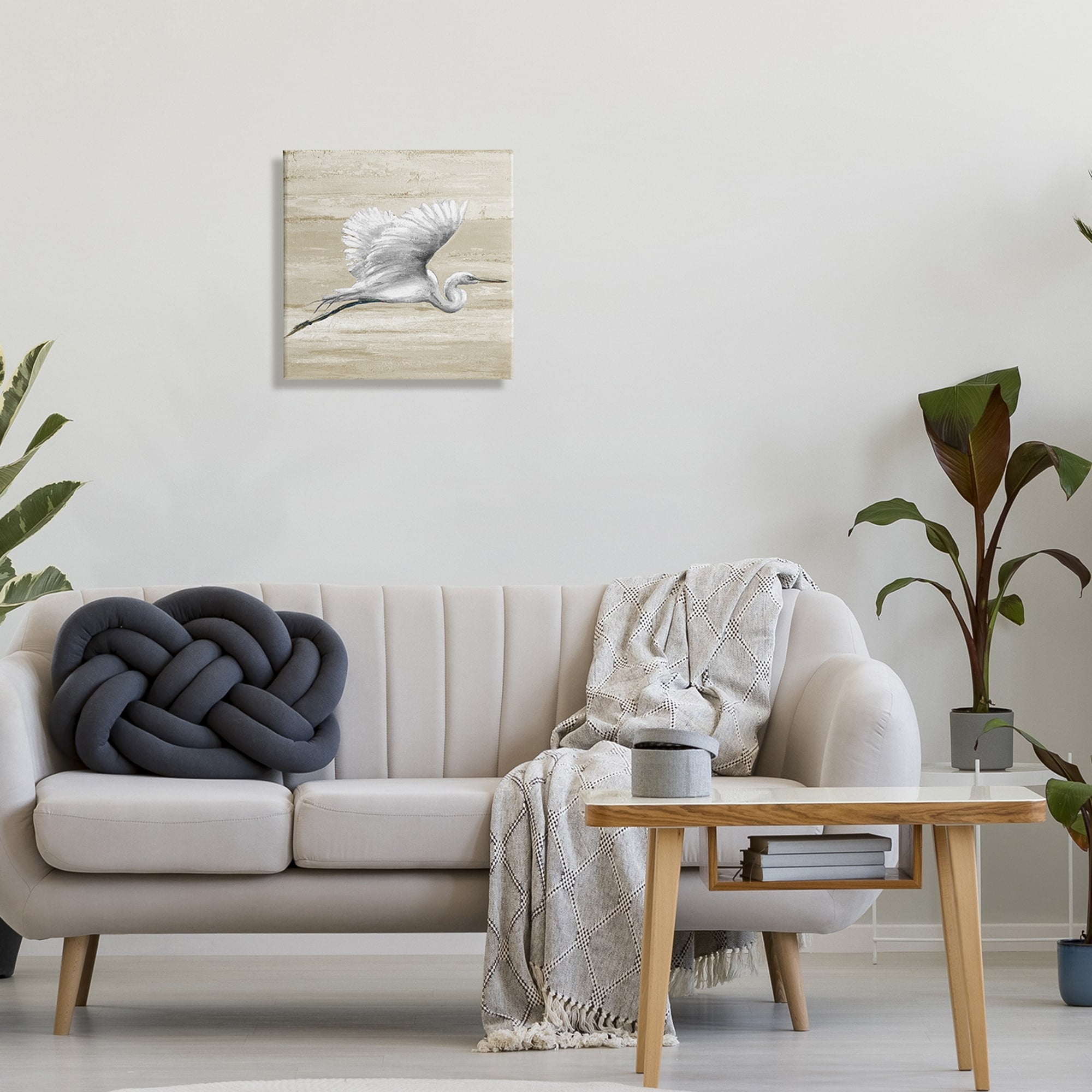 Stupell Industries Flying Heron Sand Textured Background Natural Tones,17 x 17, Design by Patricia Pinto