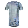 thumbnail image 4 of YOTAMI Plus Size T-Shirts for Women Trendy Casual Short Sleeve Blouses for Fashion Button V-Neck Floral Print Pleated Loose Fit Tunic Tops Blue, 4 of 5