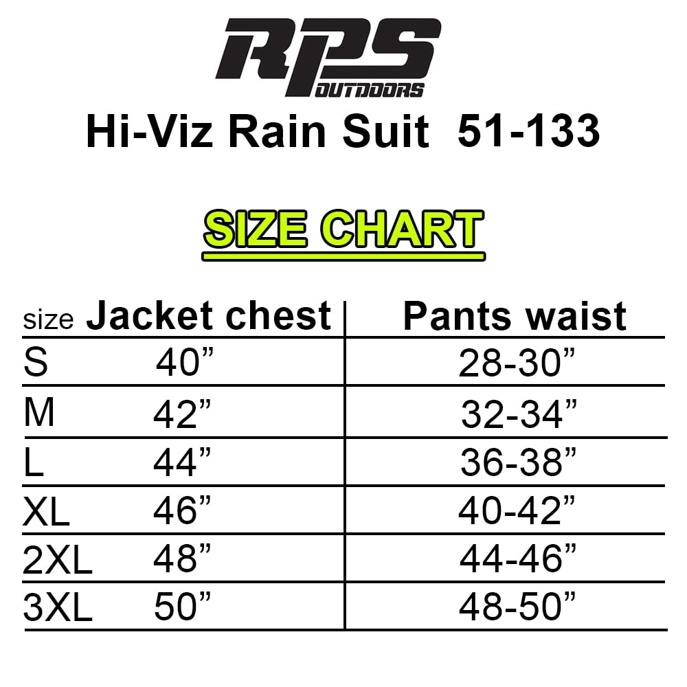RPS Outdoors Adult Hi-Viz Rainwear Suit - Yellow S