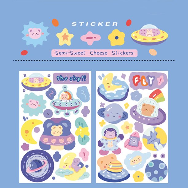 Mohamm, 2 uds./1 caja de pegatinas, decoración bonita de dibujos animados, papelería para álbumes de recortes, suministros escolares Tan Jianjun unisex