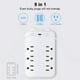 thumbnail image 4 of Enchufe Protector contra sobretensiones Irfora 9 en 1 6 Tomacorrientes 2 puertos USB 1 USB-C, 4 of 7