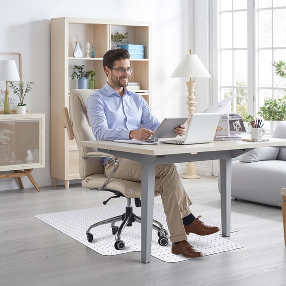 Heavy Duty Hard Material Chair Mat for Carpeted Floor Slip Resistant Carpet Protector for Home Office Easy Glide Desk Floor Mat