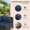 thumbnail image 4 of Outsunny 9 Piece Patio Furniture Set, PE Rattan Sofa & Table, Navy, 4 of 9
