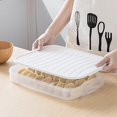thumbnail image 3 of vnanda Dumpling Stackable Container Food Storage Box with Lid Capacity Bpa Non-stick Frozen-dumpling Storage Case for Fridge Stackable Food for Organized, 3 of 8