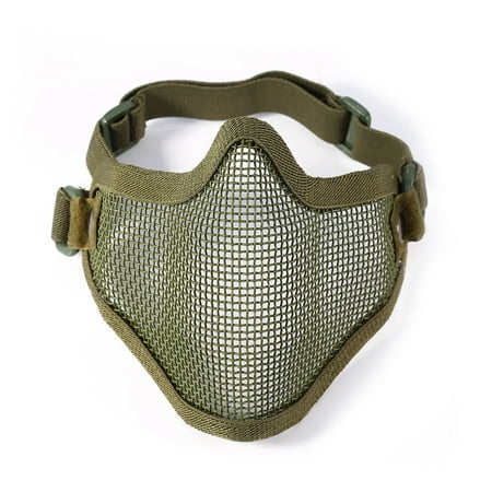Hunting Tactical Metal Steel Net Mesh Half Lower Face Protective Airsoft Mask Green