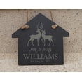 thumbnail image 2 of Darling Souvenir MADE WITH LOVE Personalized Couple Wedding Sign Gift Mr & Mrs Engraved&nbsp;Slate Hanging Christmas Tree Ornament with String, 2 of 4