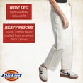thumbnail image 2 of Dickies Womens Duck Canvas Pants - High Waisted Wide Leg Cotton Brushed Casual Work Pants for Women, 2 of 7