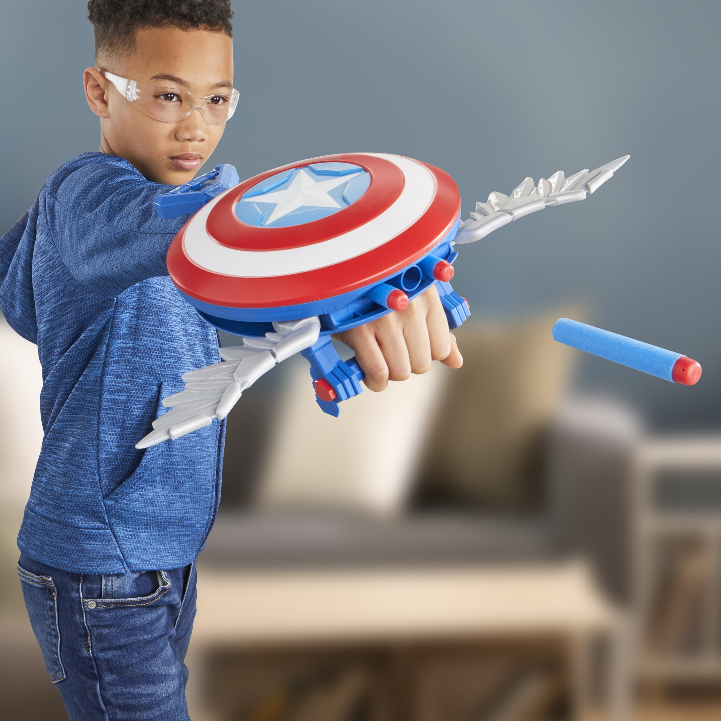 Marvel Studios Captain America Brave New World NERF Skyshot Blaster, Halloween Costume Accessory