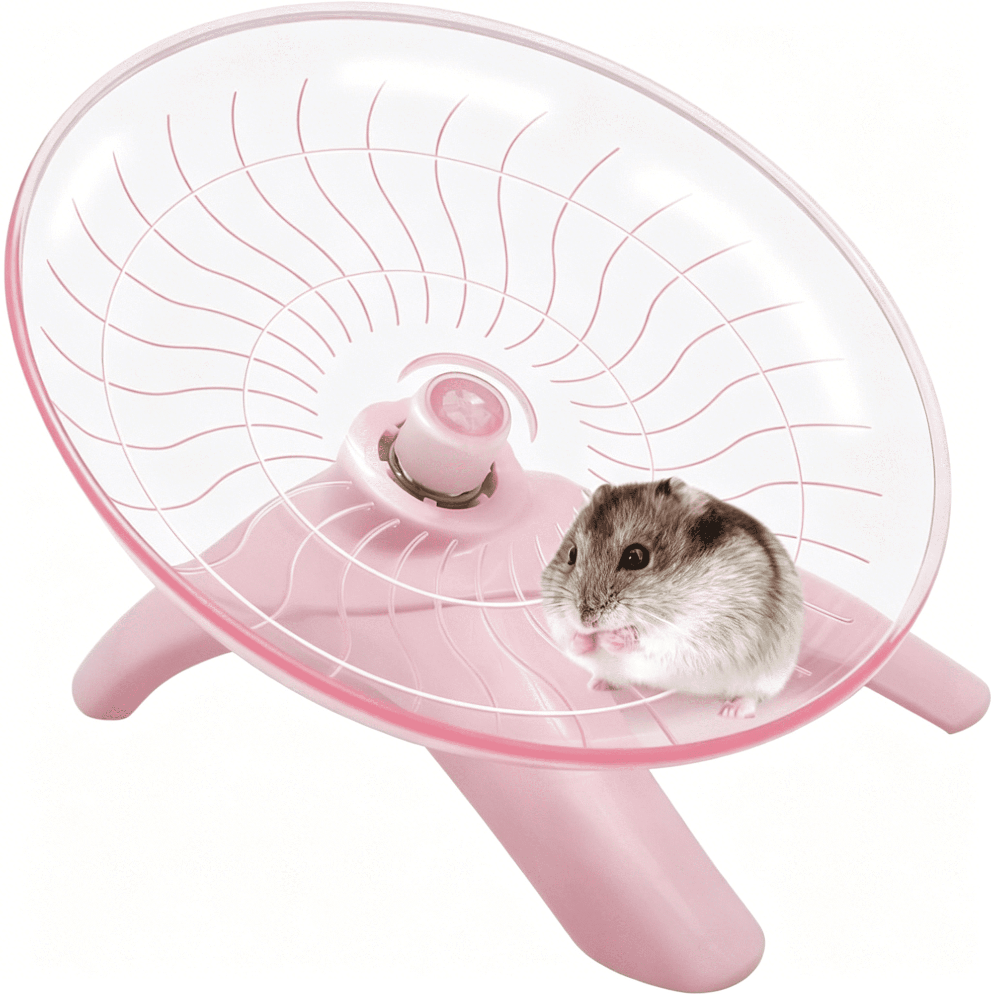 BESTSKY Hamster Wheel Hamster Flying Saucer Silent Exercise Wheel Running Wheel for Dwarf Hamsters Gerbil Mice Small Animals (Pink)