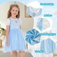 thumbnail image 3 of Jurebecia Cinderella Dress for Girls Kids Blue Princess Costumes Toddler Puff Sleeve up Fancy Birthday Party Ball Gown Halloween Birthday Party Outfits 100 cm 2-3 Years, 3 of 19