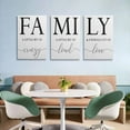 thumbnail image 5 of Home Family Wall Decor, Wall Art for Living Room Set of 3 Inspirational Canvas Prints Black and White Framed Canvas Art Paintings Wood Wall Decoration for Dining Room Bedroom Home Decor 12"x16", 5 of 6