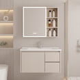 thumbnail image 3 of Gabinete de baño para apartamento pequeño, combinación de fibra de carbono de fábrica con lavabo de cerámica integrado, inodoro para lavabo, 3 of 4