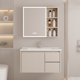 thumbnail image 3 of Gabinete de baño para apartamento pequeño, combinación de fibra de carbono de fábrica con lavabo de cerámica integrado, inodoro para lavabo, 3 of 4