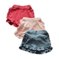 thumbnail image 3 of Linen Ruffle Tops Shorts Sets Baby Girls Casual Summer Outfits Set --- Pink（Size 90）, 3 of 4