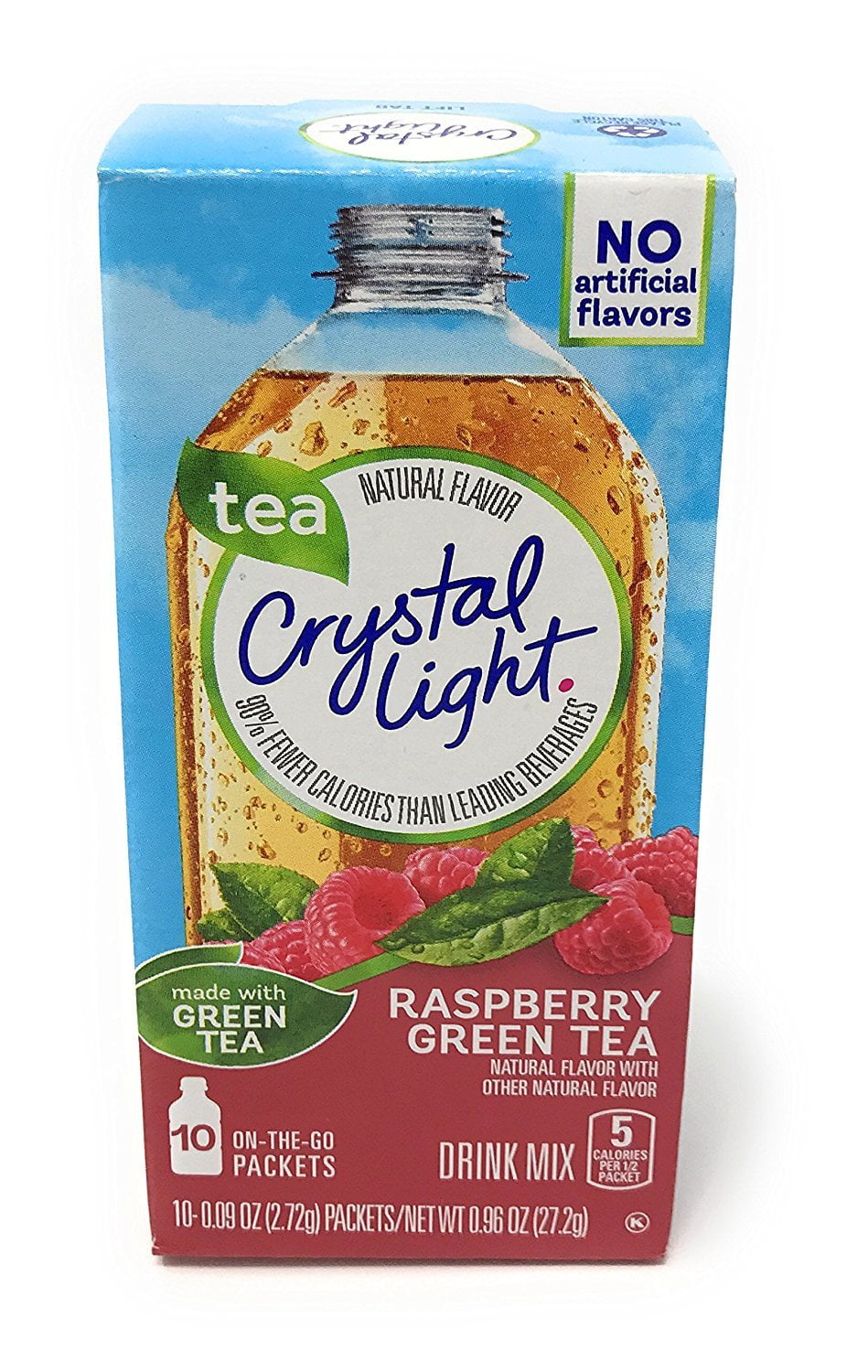 Crystal Light On The Go Raspberry Green Tea, 10Packet Box (Pack of 4
