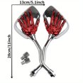 thumbnail image 4 of 2Pcs (Left & Right) Universal Motorcycle Rear Mirror Chrome Motorbike Skeleton Skull Hand Claw Rearview Scooter Mirror green, 4 of 6