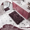 thumbnail image 4 of Alfombra de baño Yimobra, grande, antideslizante, 90 x 60 cm, chenilla, color morado y gris, 4 of 7