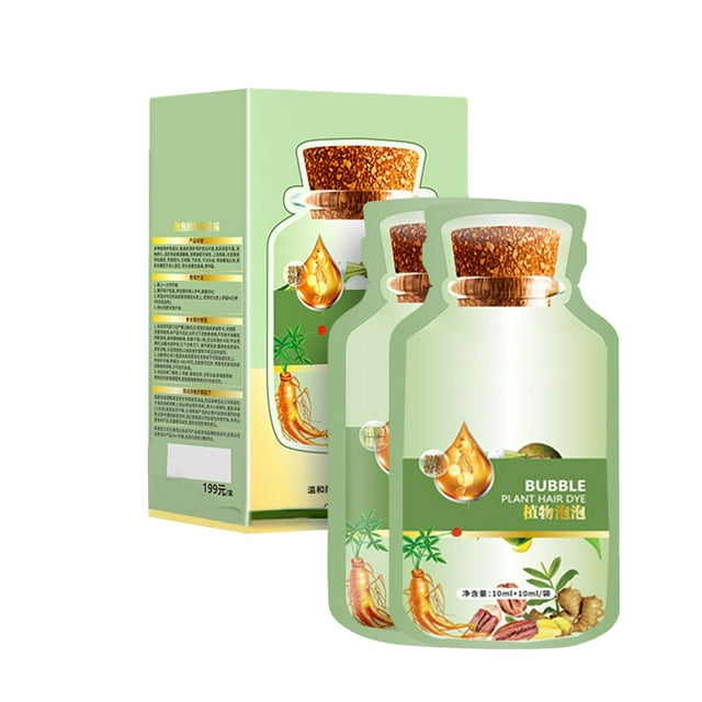 Champú tinte para el cabello con burbujas de plantas naturales, 200 ml, múltiples colores, suave y sin daños, para teñir el cabello en casa, para mujeres y hombres, todo tipo de cabello