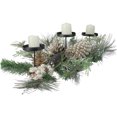 thumbnail image 4 of Northlight Frosted Long Needle Pine and Berries Christmas Triple Candle Holder - 24", 4 of 5
