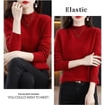 thumbnail image 2 of Women‘s Wool Sweaters Mock Turtle Neck Lightweight Long Sleeve Cozy Warm Fall Winter Pullover Tops, 2 of 7