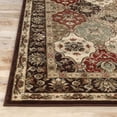 thumbnail image 4 of Superior Palmyra Floral Classic Indoor Area Rug, Chocolate, 5' Round, 4 of 5