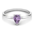 thumbnail image 2 of Purple Amethyst 6x4mm Pear Shape 925 Sterling Silver Mother's Day Gift Ring, 2 of 4