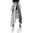 thumbnail image 4 of Side High Split Skirts for Women Breathable Dance Costume Fashion Asymmetrical Irregular Skirt Letter Print Skirt, 4 of 9