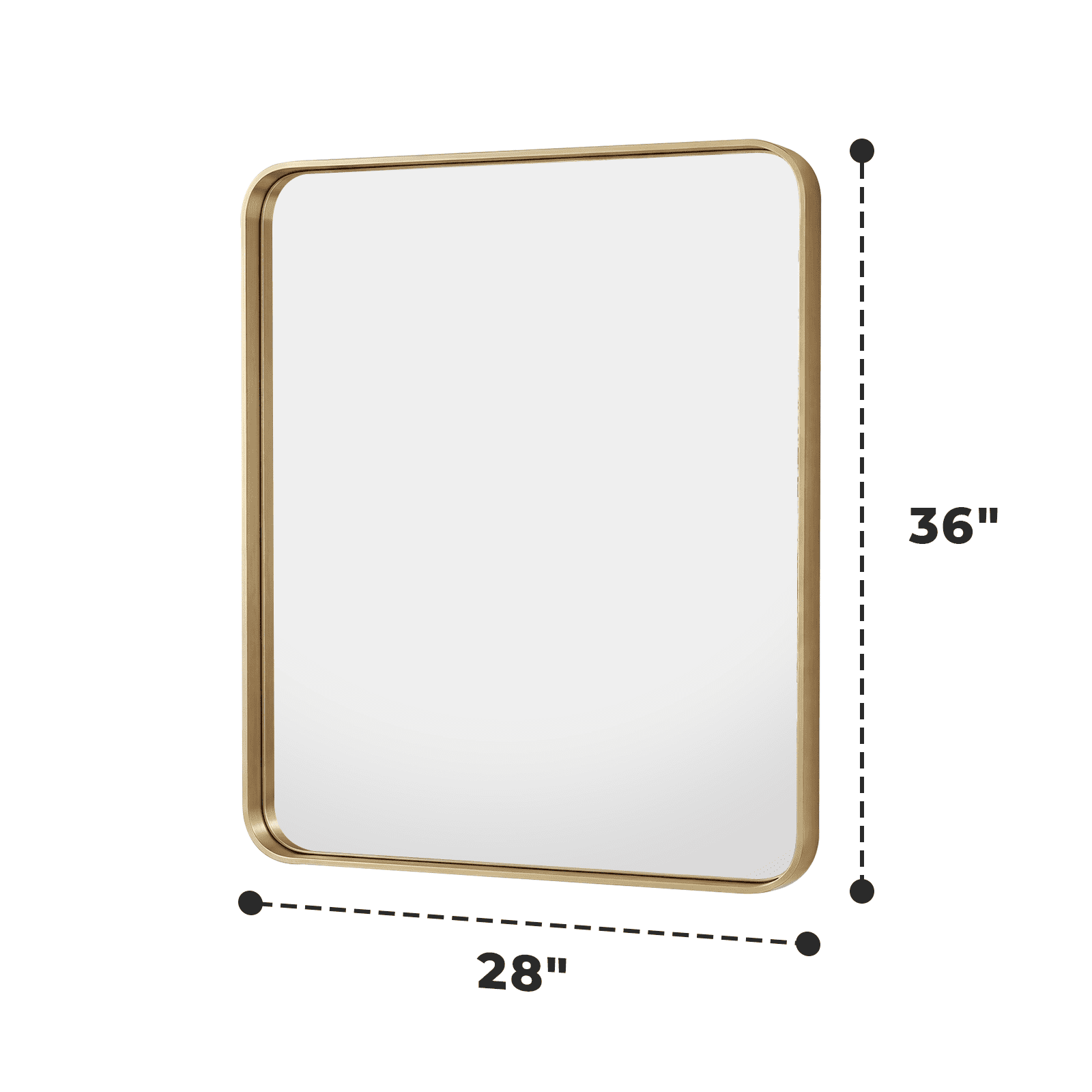 Alvantor Metal Framed Vanity Round Corner Bathroom Mirror for Over Sink Wall, Modern Decorative Restroom Farmhouse