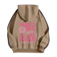 thumbnail image 5 of COMVALUE Cute Flower Hoodie for Woman Preppy Sweatshirts Trendy Puff Print Letter Graphic Hoodies Casual Pullover Tops (Khaki, XL), 5 of 6