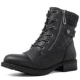 thumbnail image 3 of GLOBALWIN Women's Black Ankle Booties Fashion Combat Boots for Women 7.5M, 3 of 8