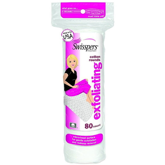 Swisspers Premium Exfoliating Cotton Rounds 80 ea (Pack of 3)