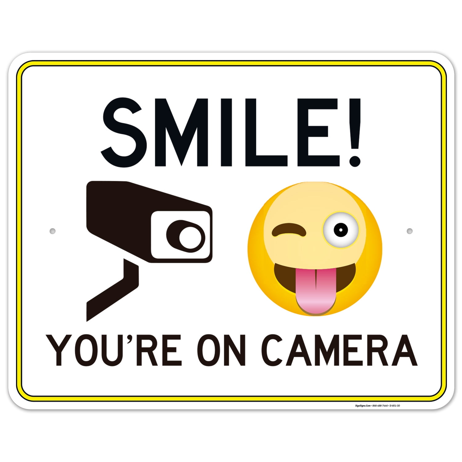 Video Surveillance Smile You're on Camera Sign, - Walmart.com