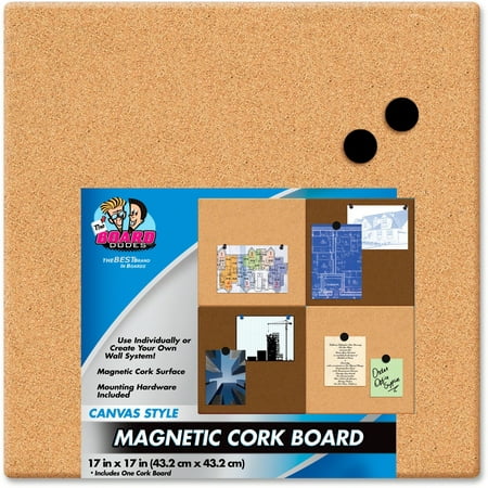 The Board Dudes, BDUCYF06, Canvas Style Magnetic Cork Tile, 1 Each
