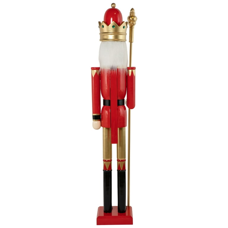 Northlight 6 Giant Commercial Size Wooden Red Black and Gold Christmas Nutcracker King with