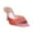 Pink Orange, variant on XYD Women Shiny Rhinestones Open Square Toe Mules Slip on Studded Mid Thin Heels Dress Fashion Slide Sandals Size 7 Emerald