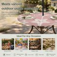 thumbnail image 6 of Round Outdoor Tablecloth with Umbrella Hole and Zipper, Pink Starfish Coastal Tablecloth with Elastic Waterproof, Nautical Summer Ocean Abstract Art Patio Table Covers for 45" - 54" Pool Tables, 6 of 9