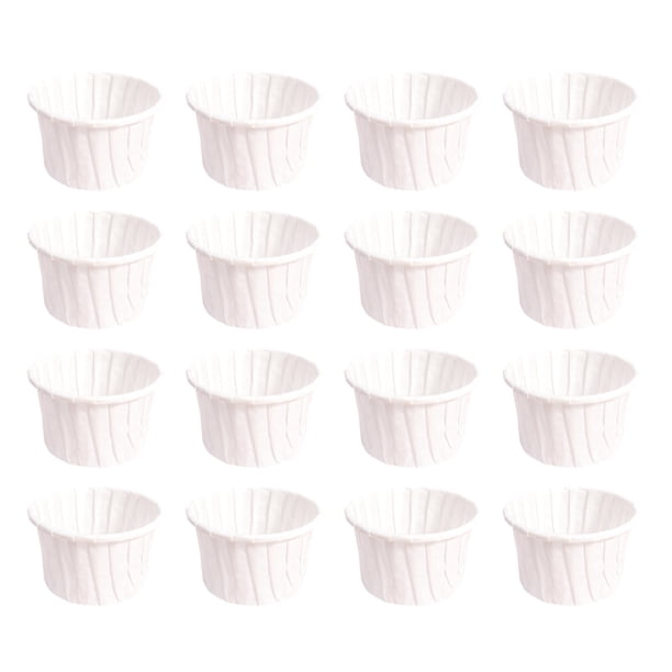 EeaseMX 100 moldes desechables para pasteles, resistentes al calor, para muffins, cupcakes y más (blancos)