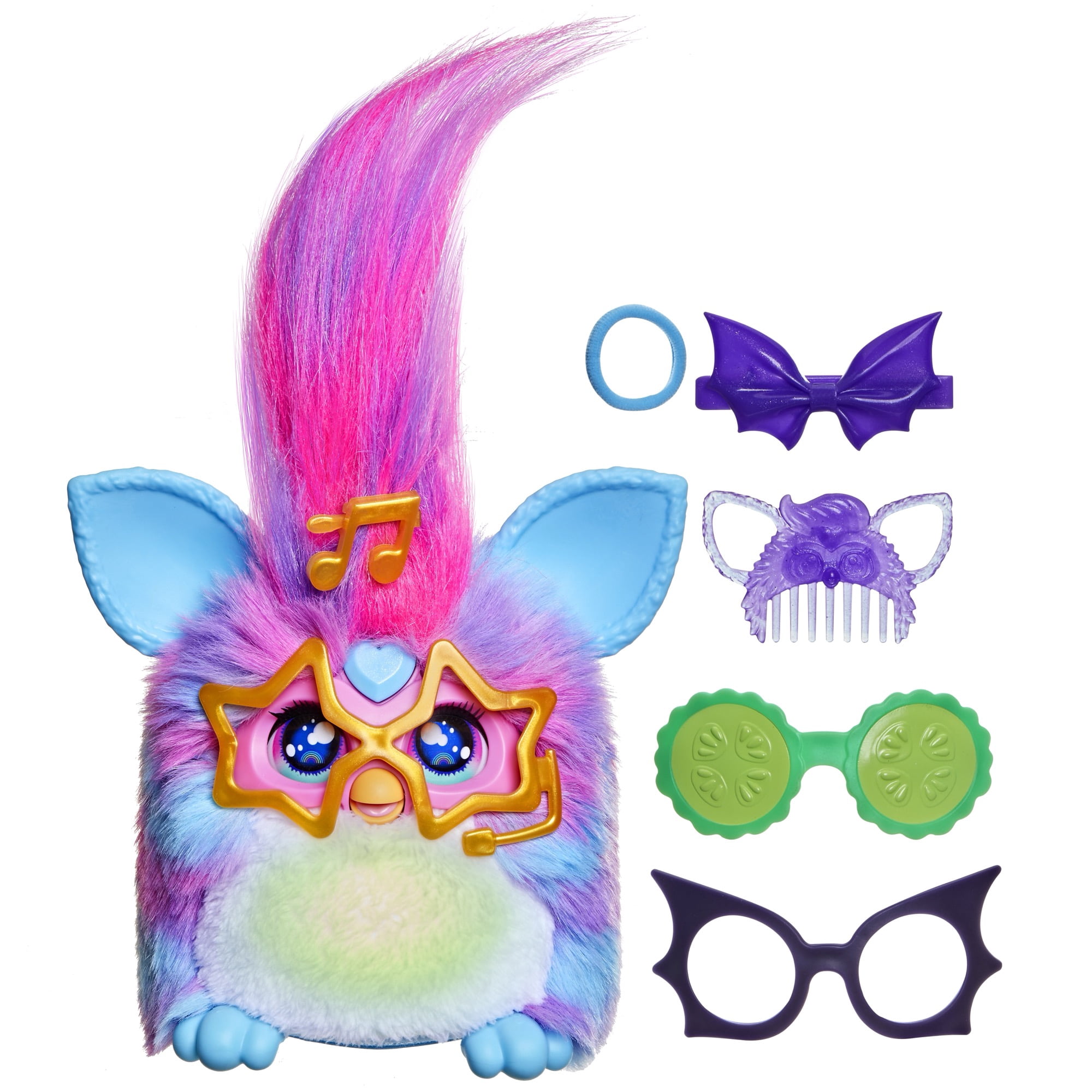 Furby Vibes Interactive Plush Toy, Blue Razz Color, Ages 6+