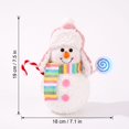 thumbnail image 6 of Christmas Decor Plush Snowman Table Ornament 1 Piece Pastel Light Up Accent for Holiday Indoor Display Colorful Pink Home Decor for Festive Season, 6 of 9