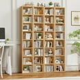 thumbnail image 4 of Homfa 8-Tier Wood Bookcase, 71'' Tall Storage Cube Organizer with Adjustable Shelves, 2PCS, Nature, 4 of 7