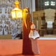 thumbnail image 3 of Santa and Snowman Sculpture With Lantern,Santa Claus Snowman Resin Ornament, 3 of 5