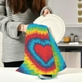 thumbnail image 6 of GZHJMY Colorful Tie Dye Heart Kitchen Towel, Dish Towels Quick Drying Tea Towels Absorbent Hand Towels for Kitchen Sink Dinner Table 28 x 18 Inches, Set of 1, 6 of 7