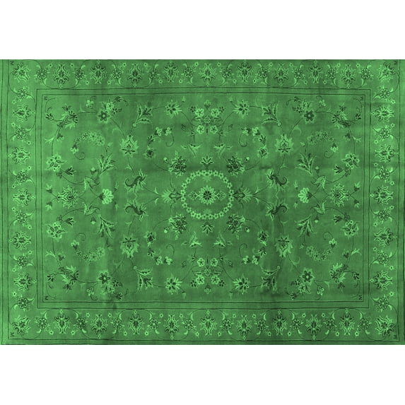 Ahgly Company Indoor Rectangle Persian Emerald Green Traditional Area Rugs, 6' x 9'