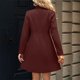 thumbnail image 4 of AUNVITO Women's Casual Warm Stand Collar Button Front Belted Pocket Long Sleeve Jacket Coat, 4 of 9