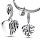 thumbnail image 3 of Día De La Madre 925 Plata Perlado Corazón Blanco Mamá Doble Colgante Charm Fit Pandoraers Charms 925 Original Pulsera Para Las Mujeres Regalo, 3 of 4