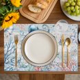 thumbnail image 4 of Coastal Octopus Placemats Set of 8, Ocean Nautical Conch Coral Fish Shells Placemats for Dining Table, Place Mats for Kitchen Tabletop, Waterproof Wipeable Dining Table Mats Set, 4 of 9