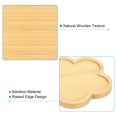 thumbnail image 4 of Uxcell 11.5cm Flower Shape Bamboo Plant Pot Saucer Drip Tray for Indoors, 3 Pack, 4 of 5
